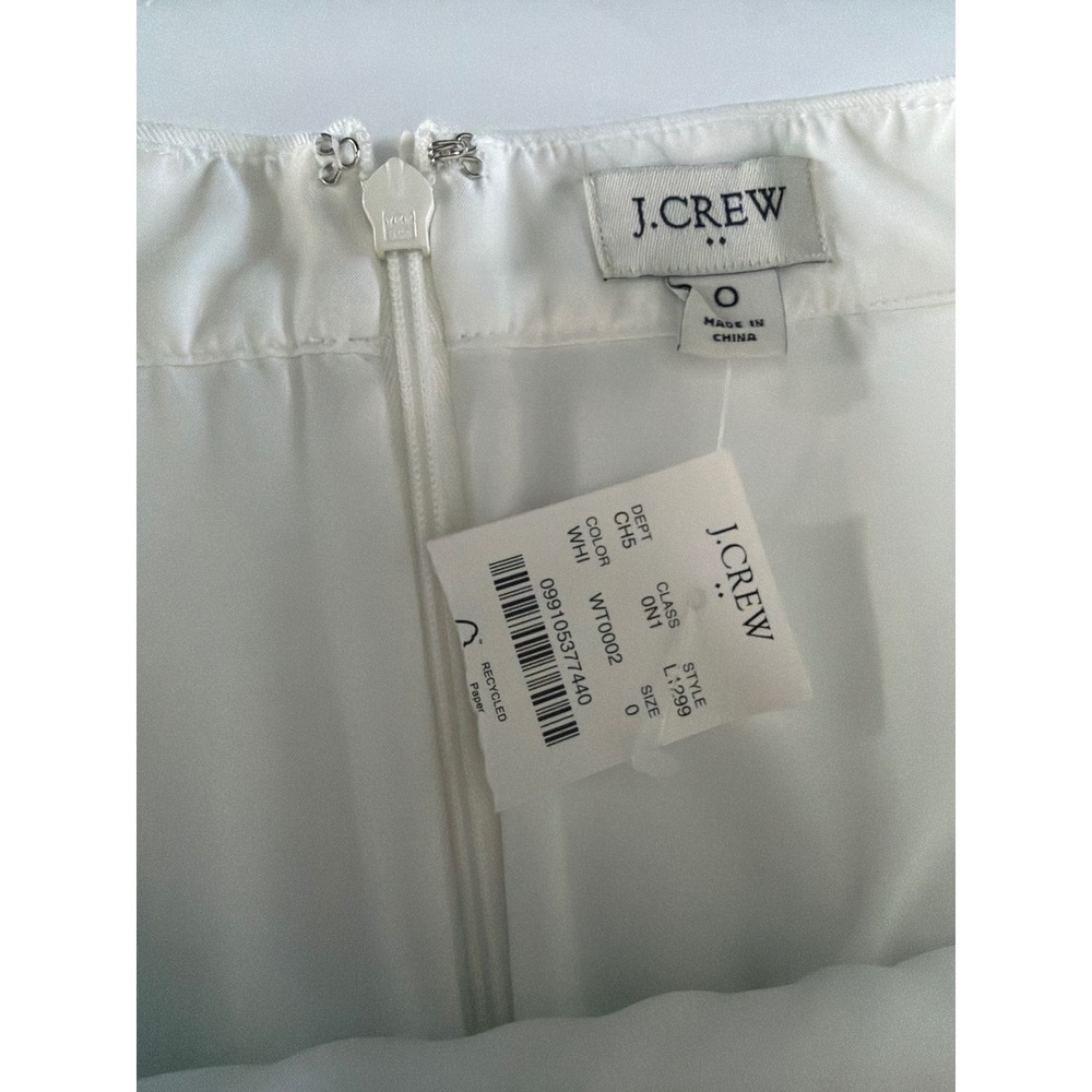 J.Crew White Pencil Skirt L1299 High Waisted Career Wear Size 0 NEW